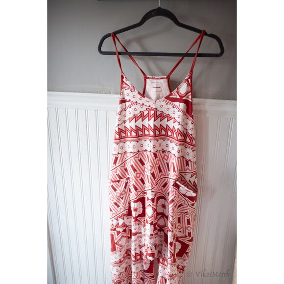 Free People Hot Shot Onesie Printed Red Small NEW - Picture 2 of 5